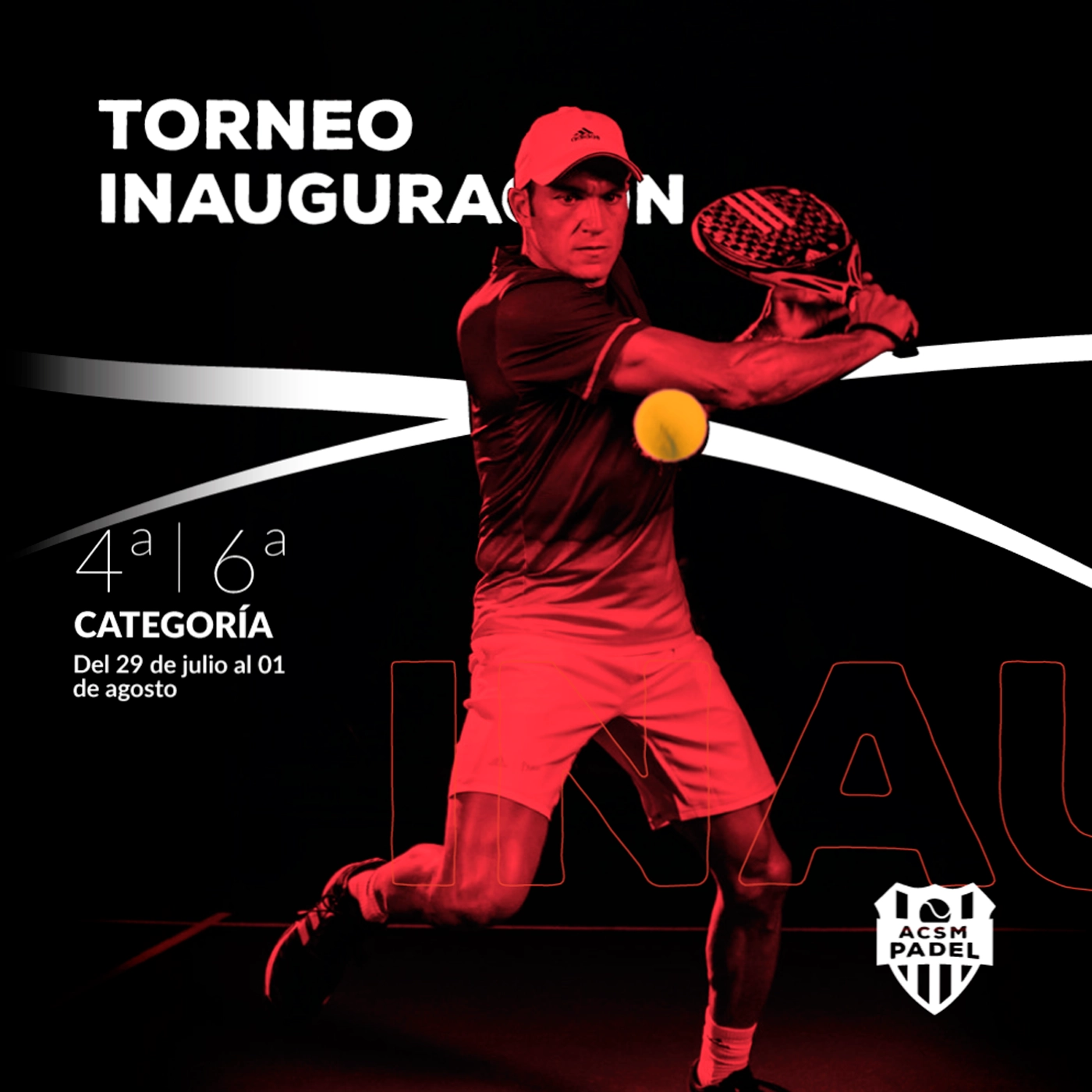 Mockup de Instagram con publicaciones e historia de torneo de ACSM Padel