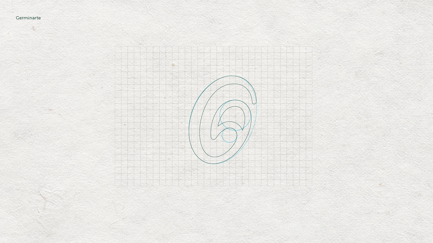 Proceso de diseño de identidad de marca de Germinarte en Illustrator