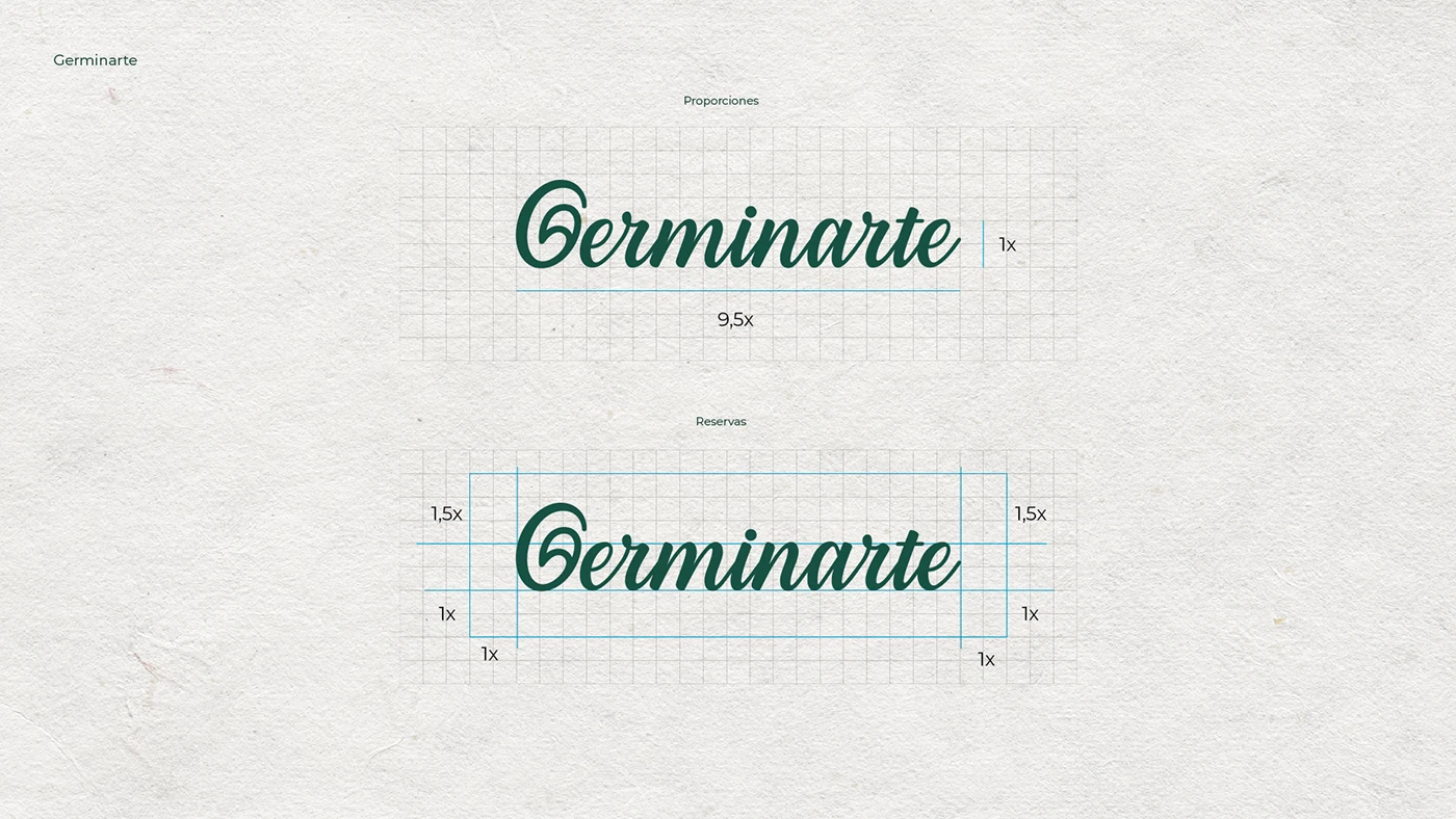 Detalle del proceso de diseño de marca de Germinarte